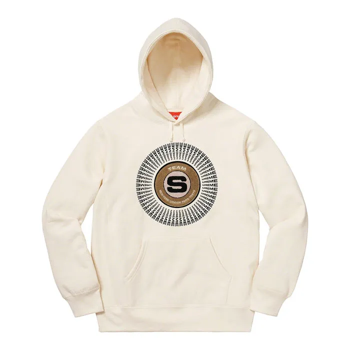 Supreme Chenille Appliqué Hooded Sweatshirt- Natural