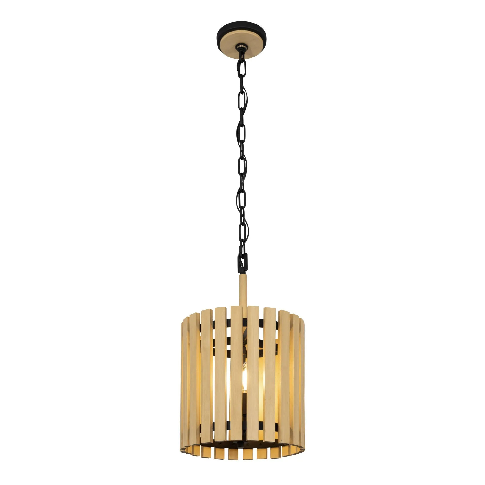 Suratto 387P02MBH 2-Light Pendant Light - Matte Black/Honey Blonde