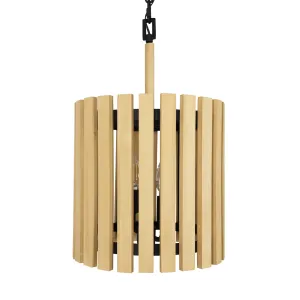 Suratto 387P02MBH 2-Light Pendant Light - Matte Black/Honey Blonde