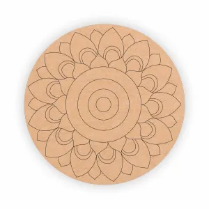 Sure Laser Cut MDF Wood Round Design with New Patter inside The circle for Home Decor DIY Round Cutout for Arts and Crafts Purpose,Home Decor,lippan Art Decoration (10 Inch)