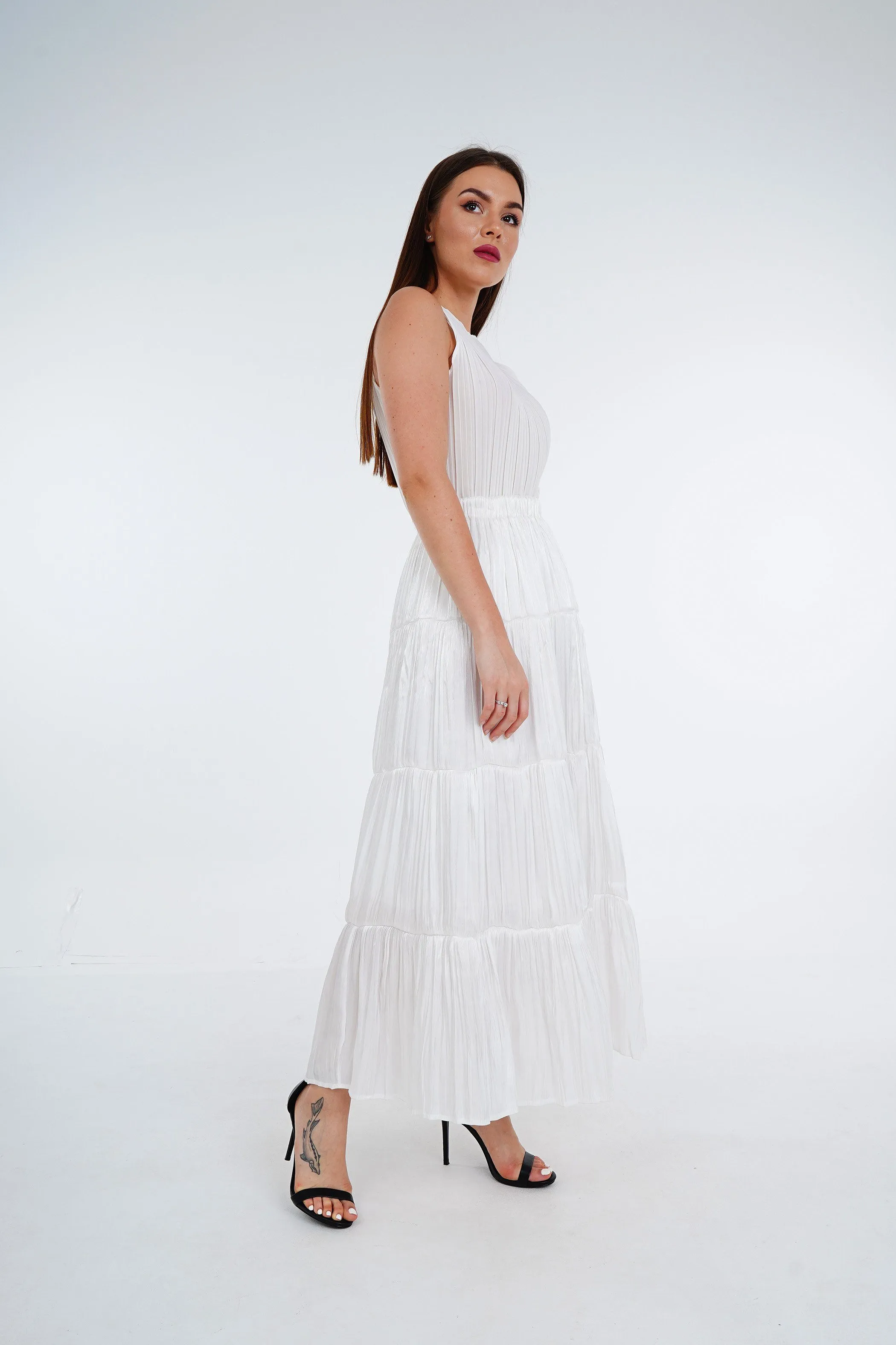 Suri Ruffle Skirt With Shiny Finish