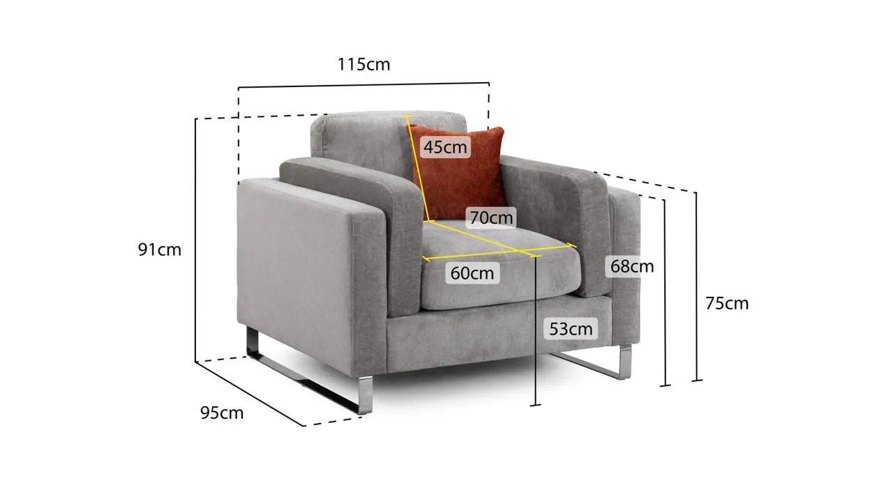 Surrey Sofa - Beige Armchair - 115 CM