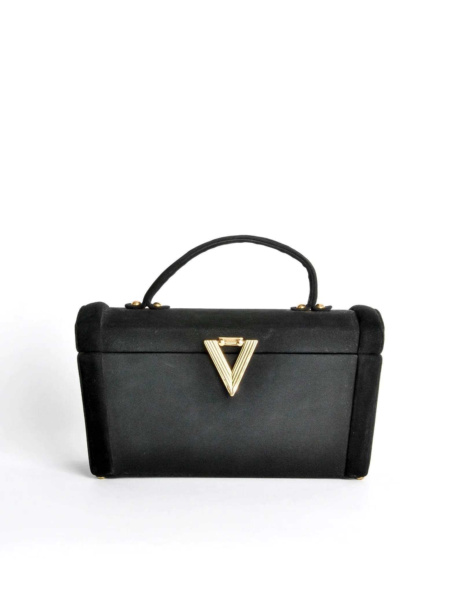 Surrey Vintage 1960s Black Box Handbag