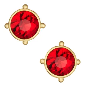 Susan Shaw Coupe Studs - Ruby Red