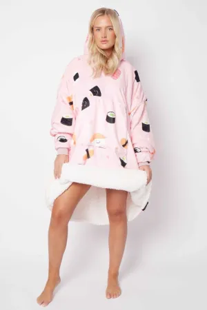 Sushi Pink Printed Hoodie