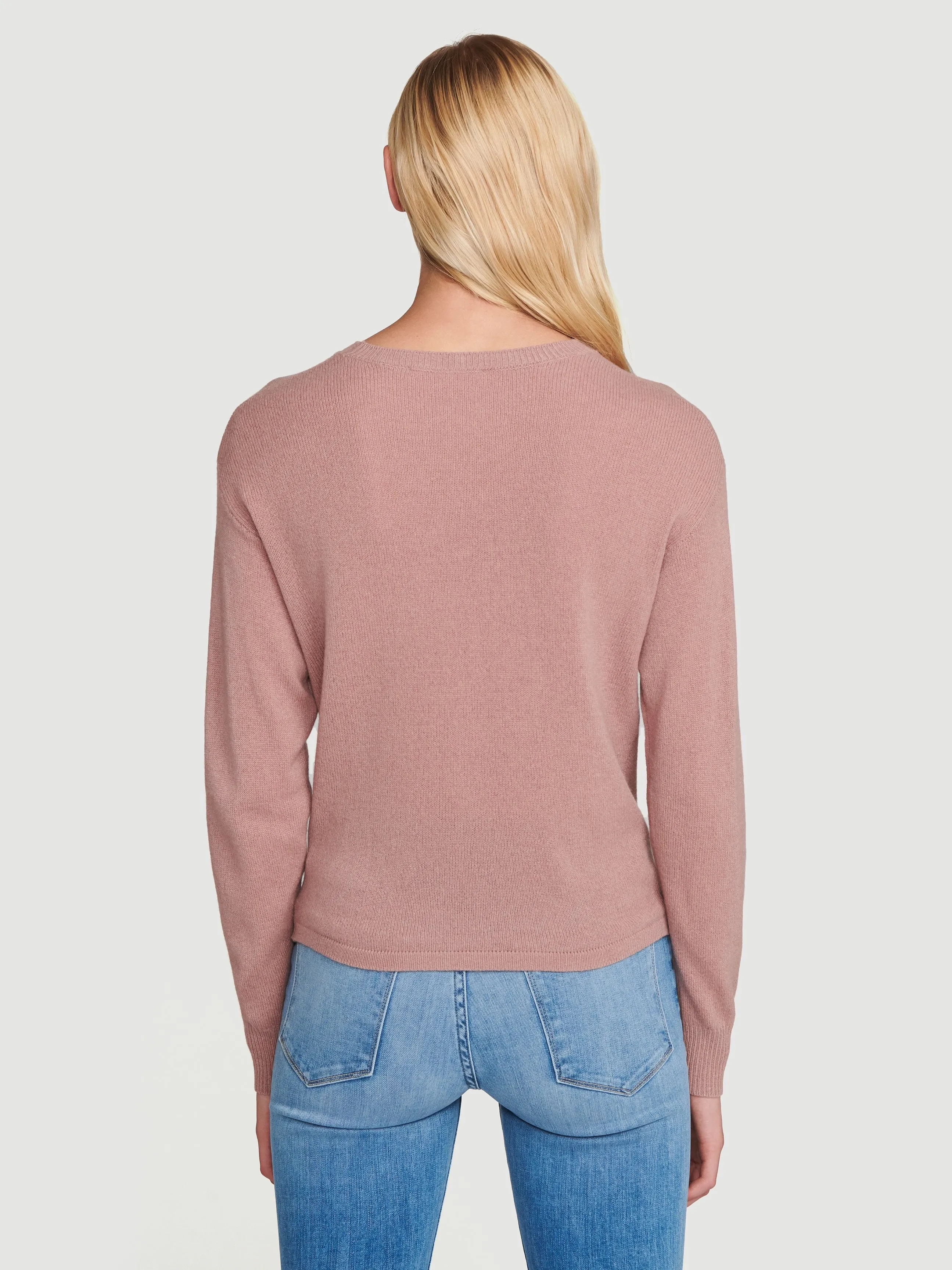 Sustainable Cashmere Twist Front Sweater -- Rosewood