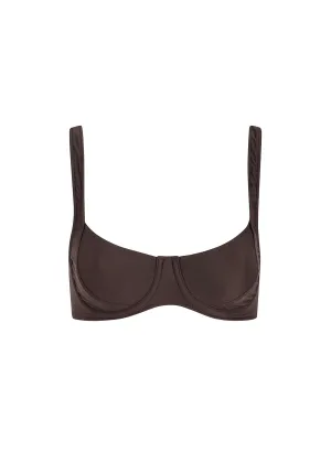 sustainable swimwear top chloe chocolate