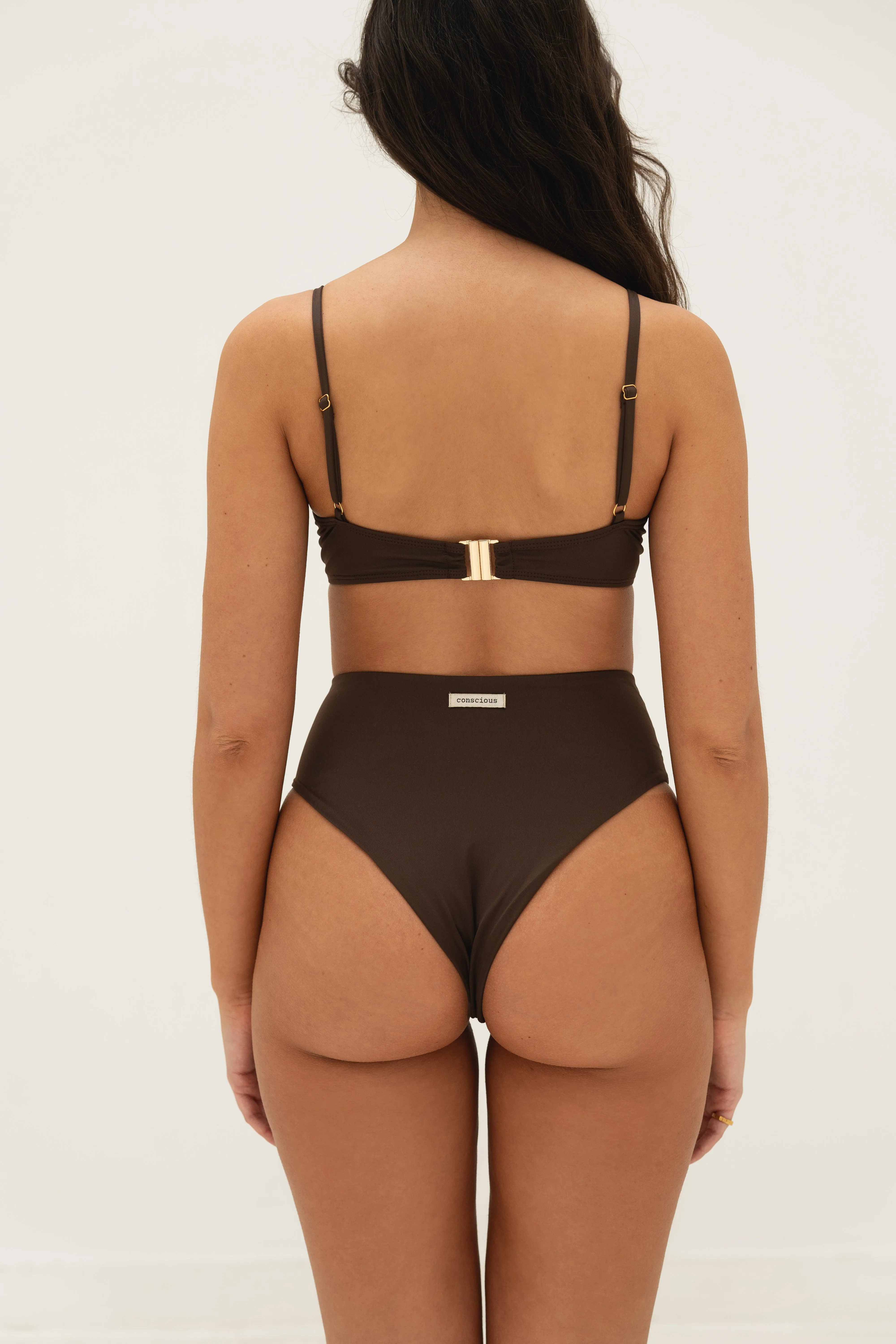 sustainable swimwear top eva chocolate