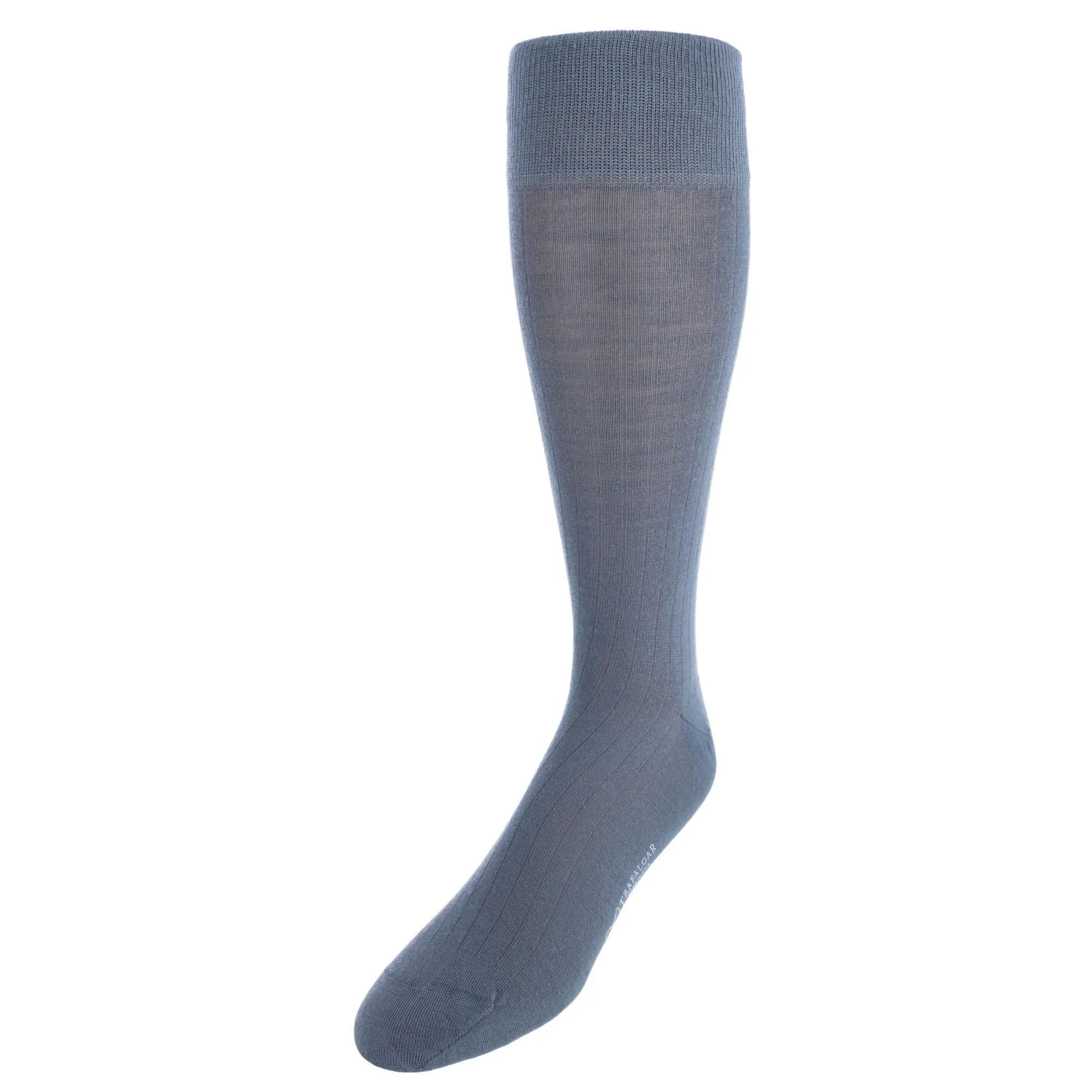 Sutton Fine Merino Wool Solid Color Ribbed Socks