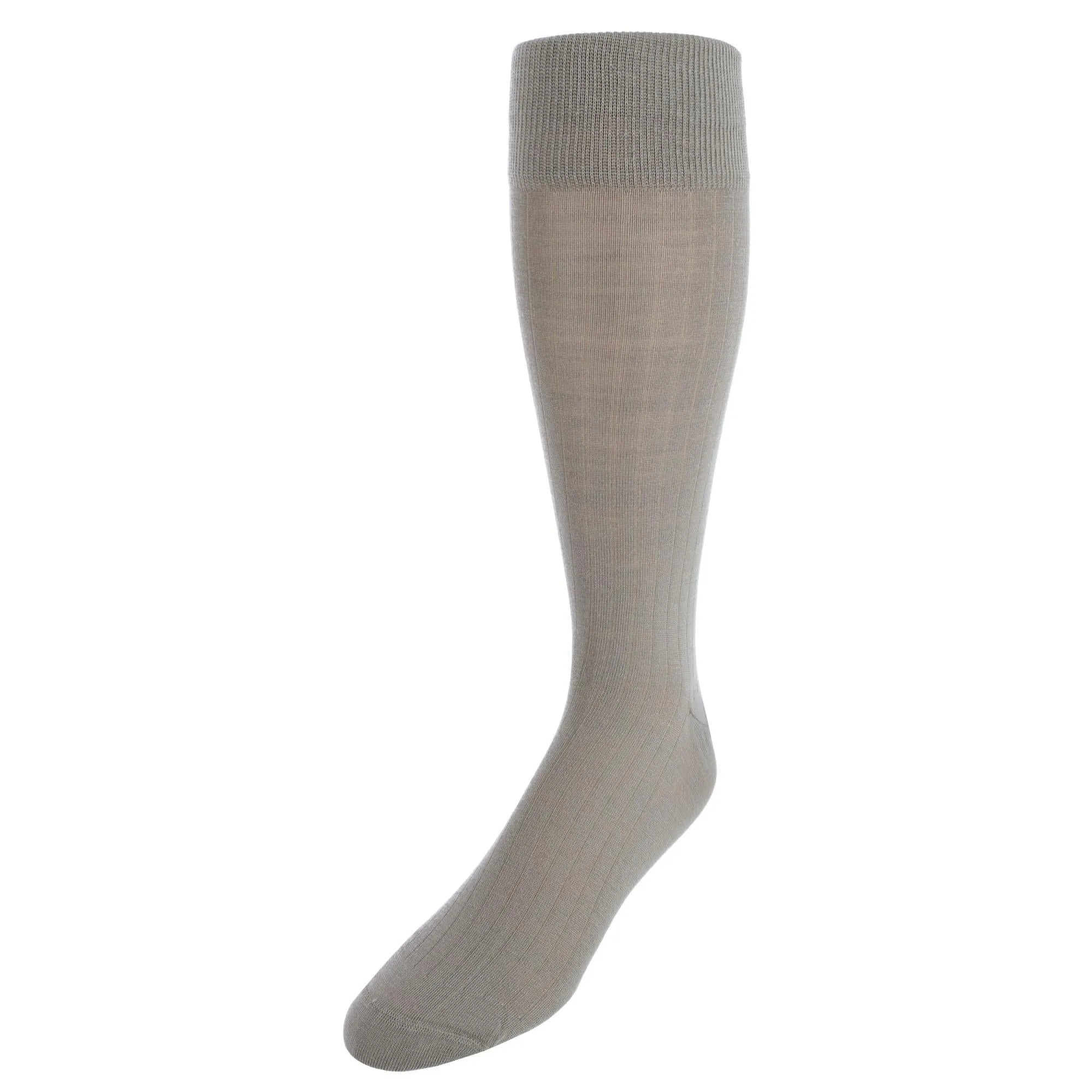 Sutton Fine Merino Wool Solid Color Ribbed Socks