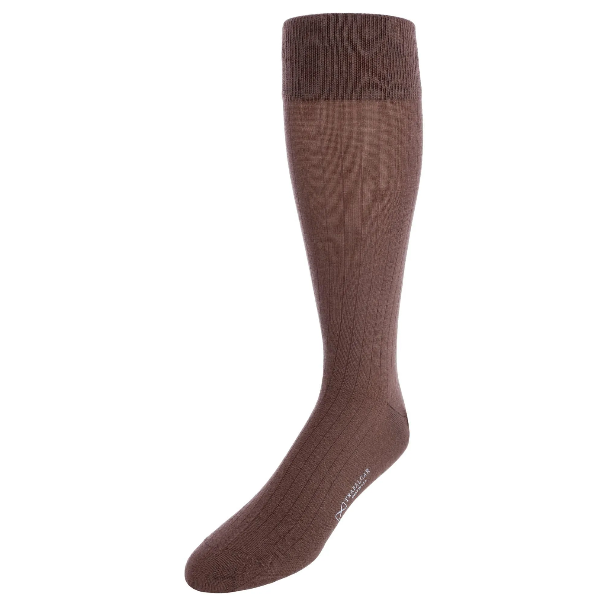 Sutton Fine Merino Wool Solid Color Ribbed Socks