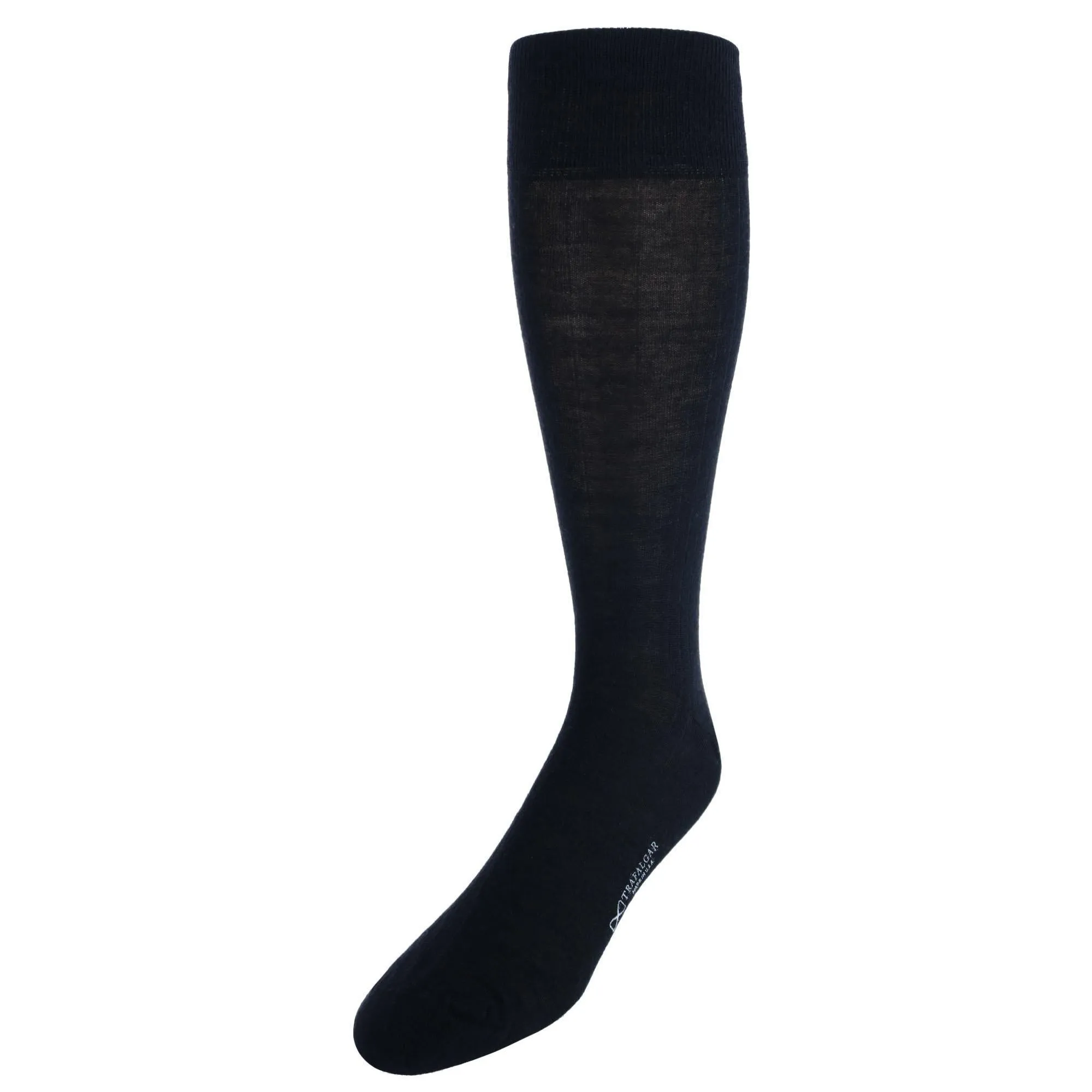 Sutton Fine Merino Wool Solid Color Ribbed Socks