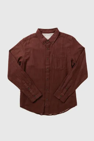 Sutton Slim Shirt / Burgundy Doublecloth