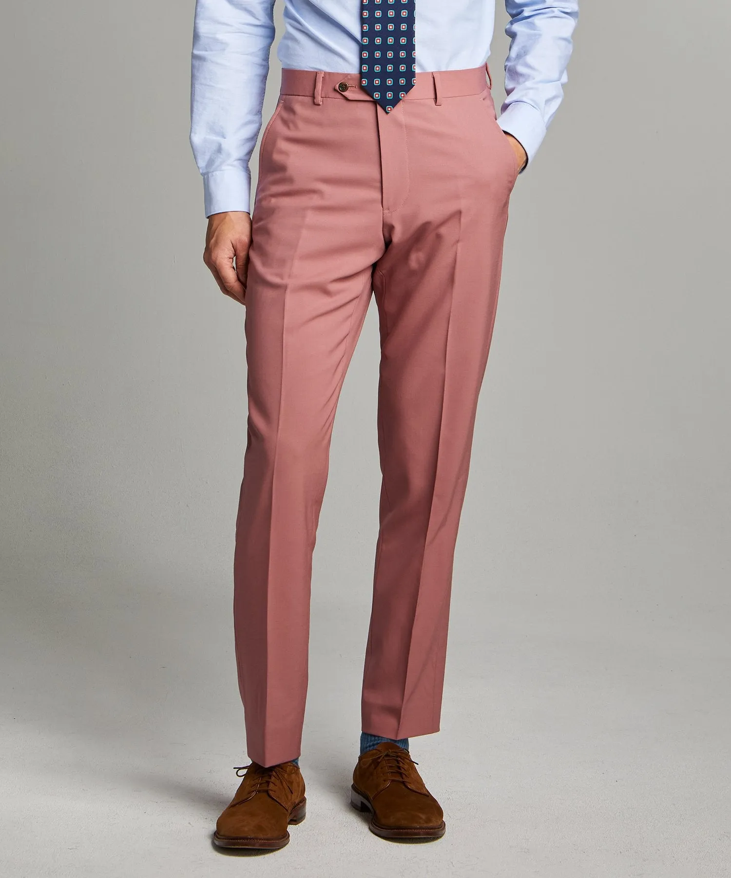 Sutton Wool Gabardine Suit Trouser in Mauve