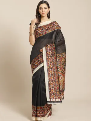 SVB Saree Black Animal Printed Saree