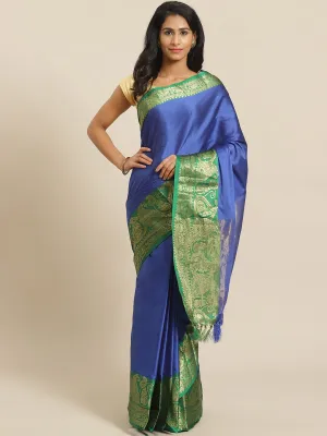 SVB Saree Blue And Green Embellished Saree