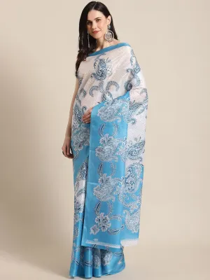 SVB Saree Blue Colour Taffeta Silk saree