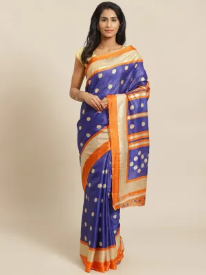 SVB Saree Blue Foil Printed Saree