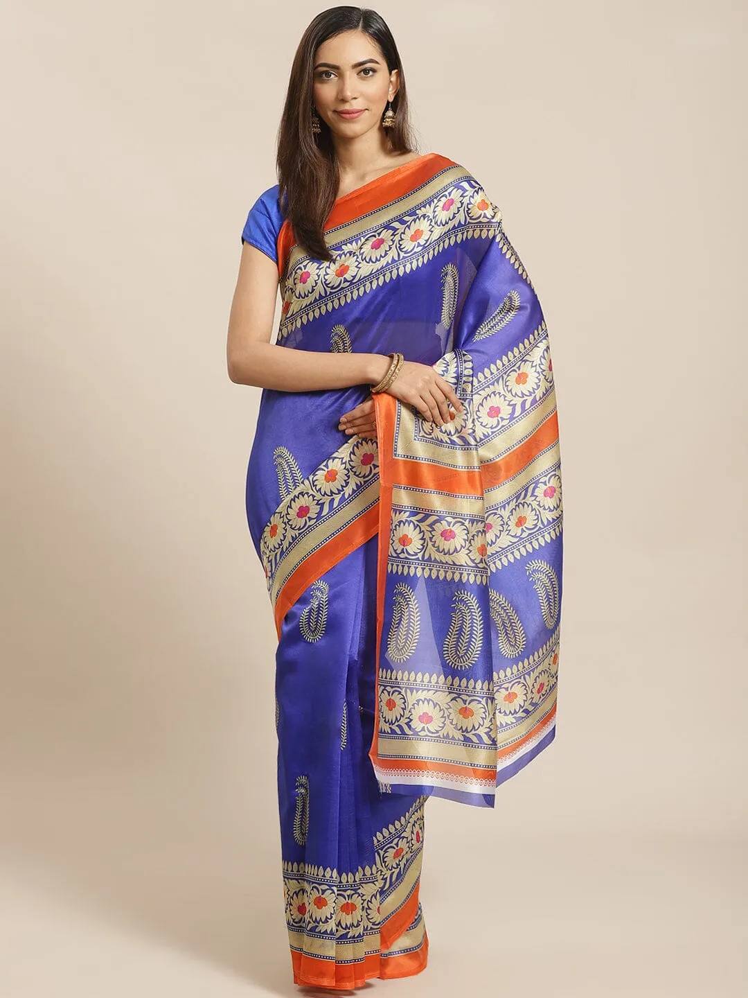 SVB Saree Blue Mysore Silk Saree