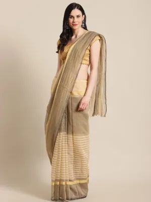 SVB Saree Brown Polycotton Silk Saree