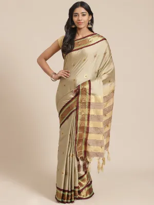 SVB Saree Chicku And Brown Cotton Saree