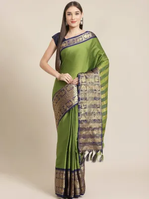 SVB Saree Green And Blue Cotton Saree