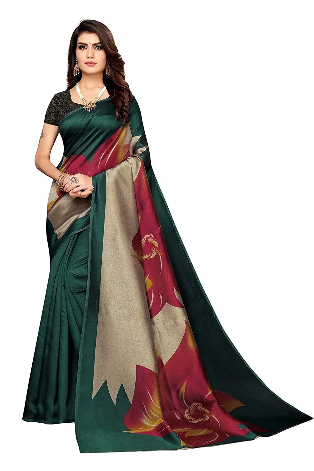 SVB Saree Green Art Silk Mysore Silk Saree