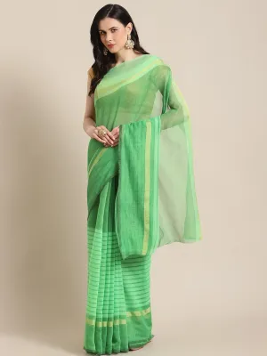 SVB Saree Green Polycotton Silk Saree