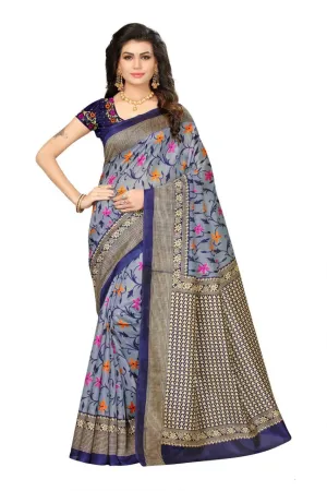 SVB Saree  Grey Black Colour  Mysore Silk Saree