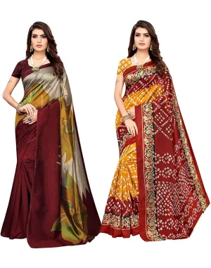 SVB Saree Kanjeevaram Printed Saree Combo of 2 Saree