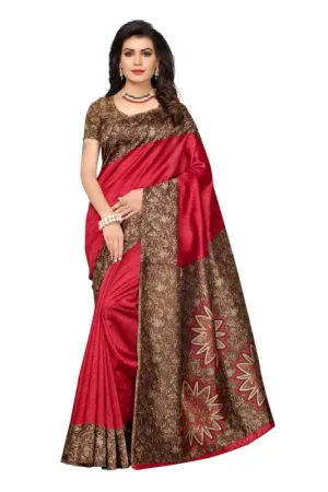 SVB Saree  Maroon Colour Kalamakari Mysore Silk Saree