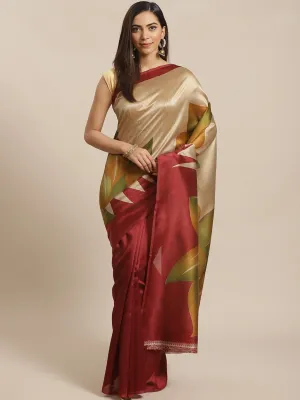 SVB Saree Maroon Mysore Silk Saree