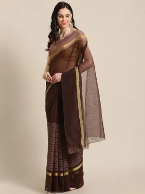 SVB Saree Maroon Polycotton Silk Saree