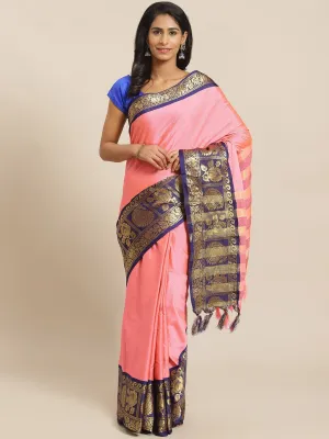 SVB Saree Pink And Blue Embellished Saree