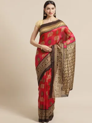 SVB Saree Pink Animal Printed Saree