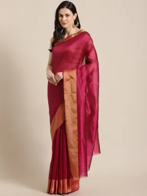 SVB Saree Pink Chanderi silk sare