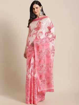 SVB Saree Pink Colour Taffeta Silk saree