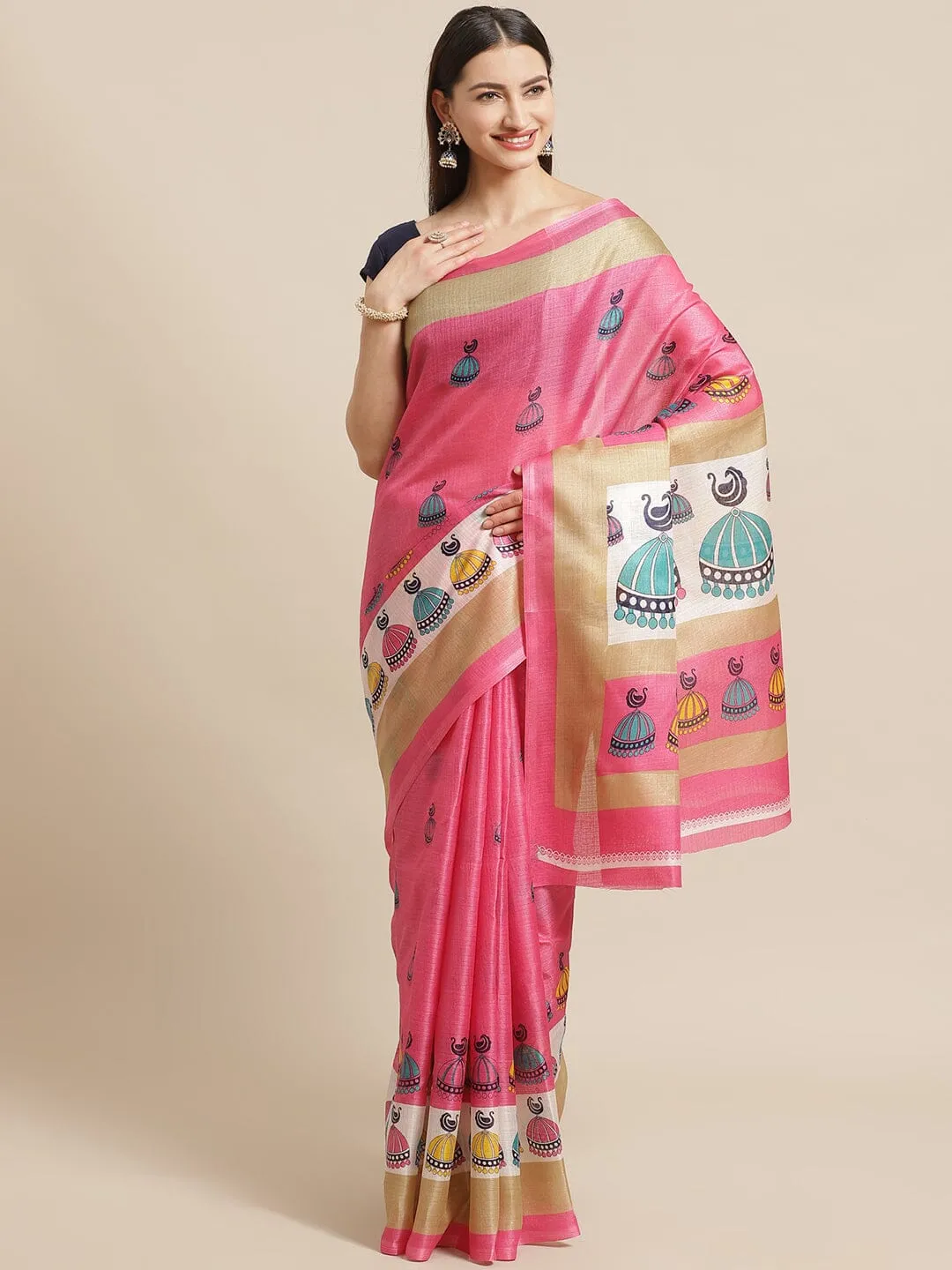 SVB Saree Pink Khadi Silk saree