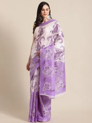 SVB Saree Purple Colour Taffeta Silk saree