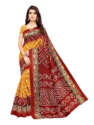 SVB Saree Red & Yellow  Mysore Silk Saree