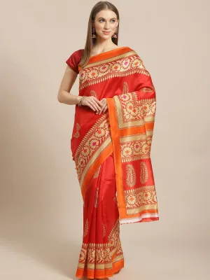 SVB Saree Red Mysore Silk Saree