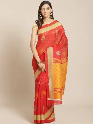 SVB Saree Red Solid Saree