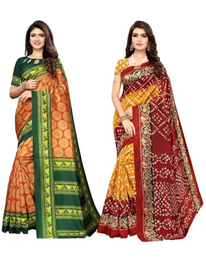 SVB Saree Silk Printed Saree Combo of  2 Saree