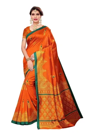 SVB SAREE Women's Orange colour Beautifull Saree