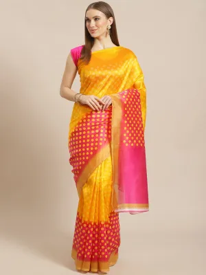 SVB Saree Yellow And Pink Mysore Silk Saree