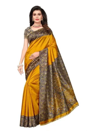 SVB Saree  Yellow Colour Kalamakari Print Mysore Silk Saree