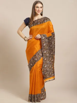 SVB Saree Yellow Kalamkari Print saree