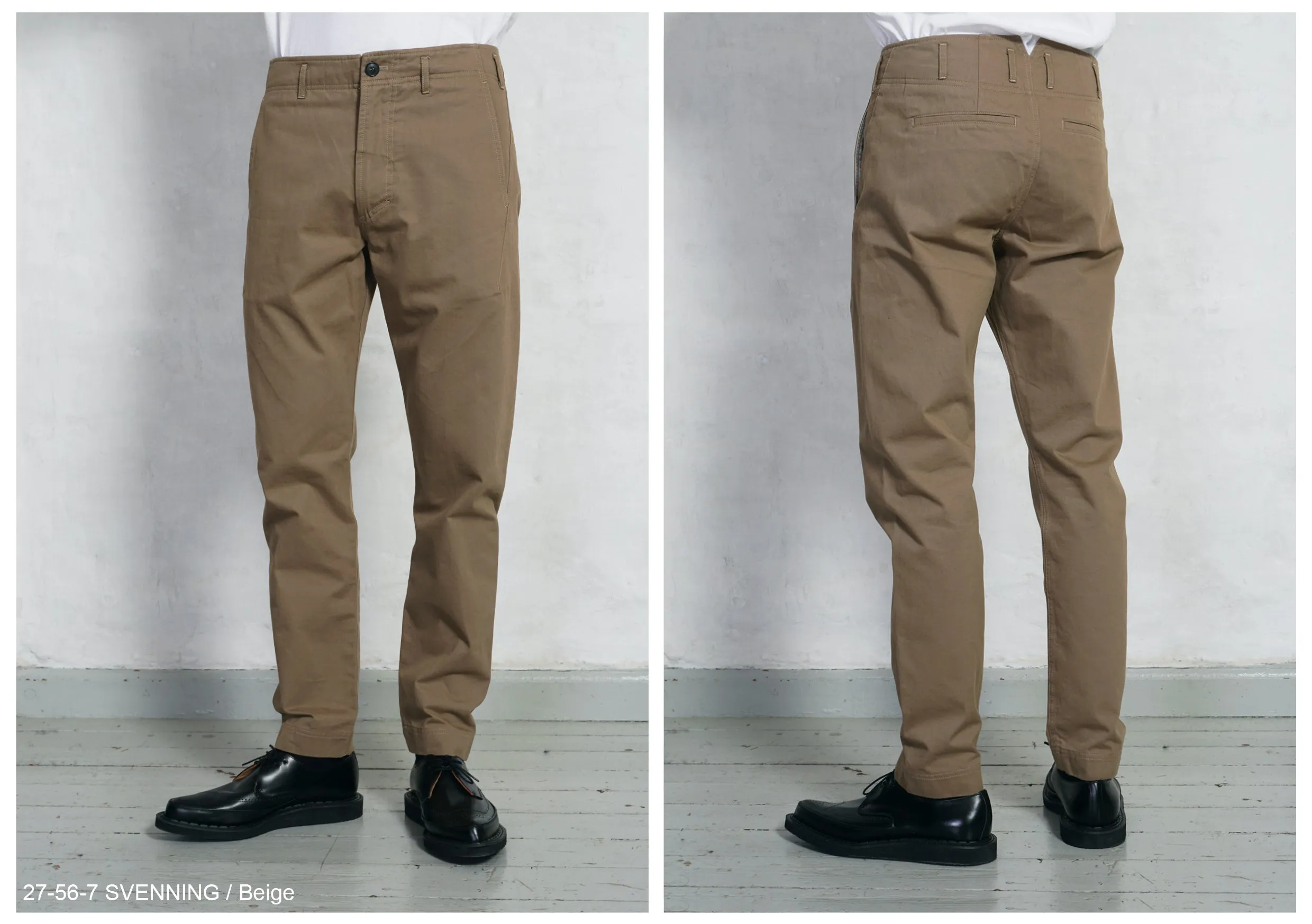 SVENNING 27-56-7 | Slim Fit Everyday Trousers | Beige