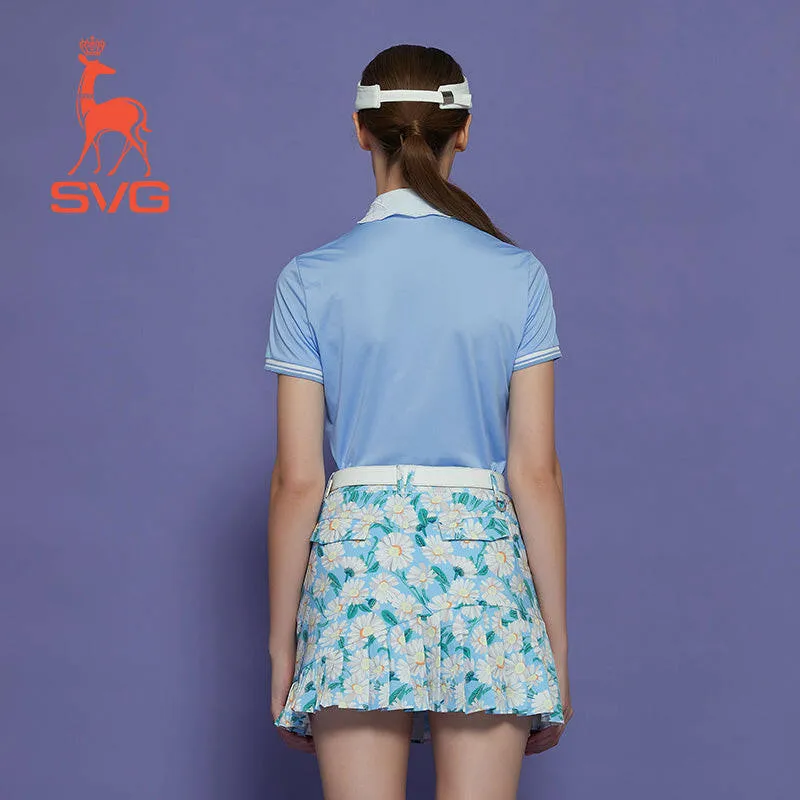 SVG Golf Cutout Embroidered Lapel Polo