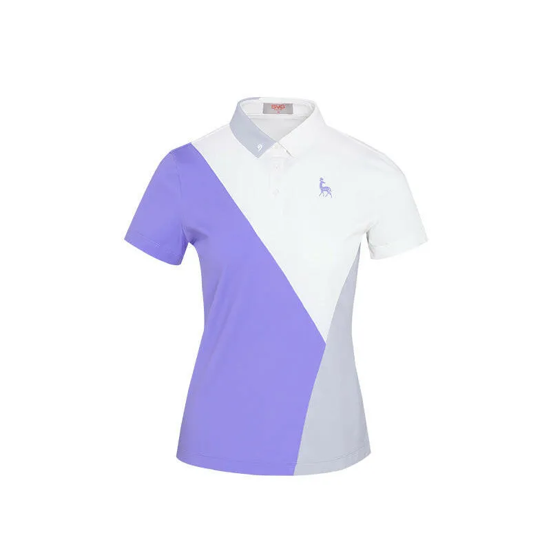 SVG Golf Women's Patchwork Short Sleeve Polo Shirt